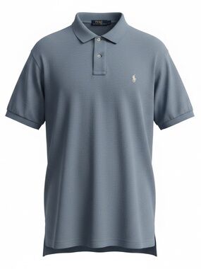 Polo Ralph Lauren Blue Heathered Cotton Polo Shirt Yellow Pony Logo Size XXL